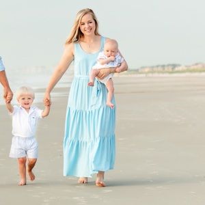 Aura light blue maxi dress
